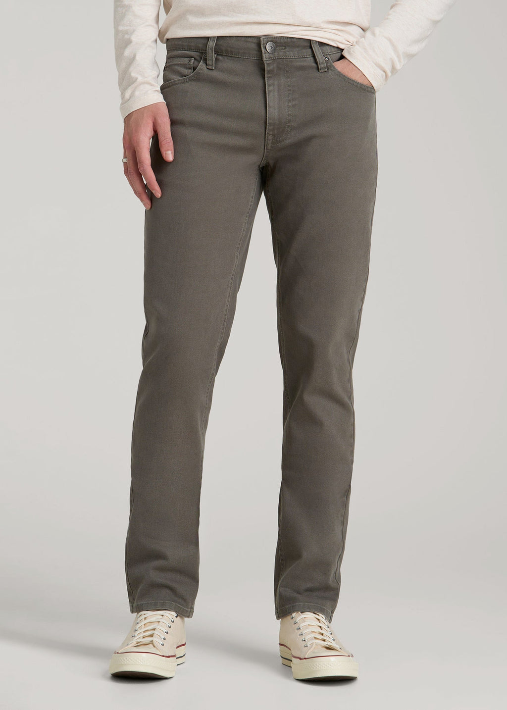 Carman Tapered Fit Colored Jeans for Tall Men in Sage