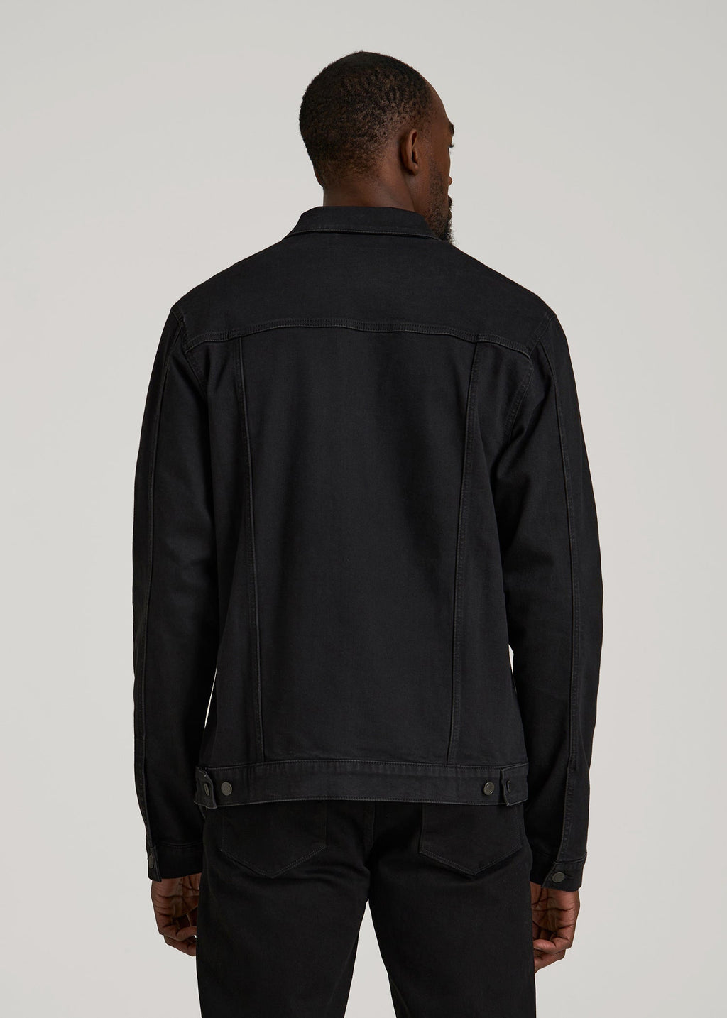 Classic Denim Jacket for Tall Men in Black