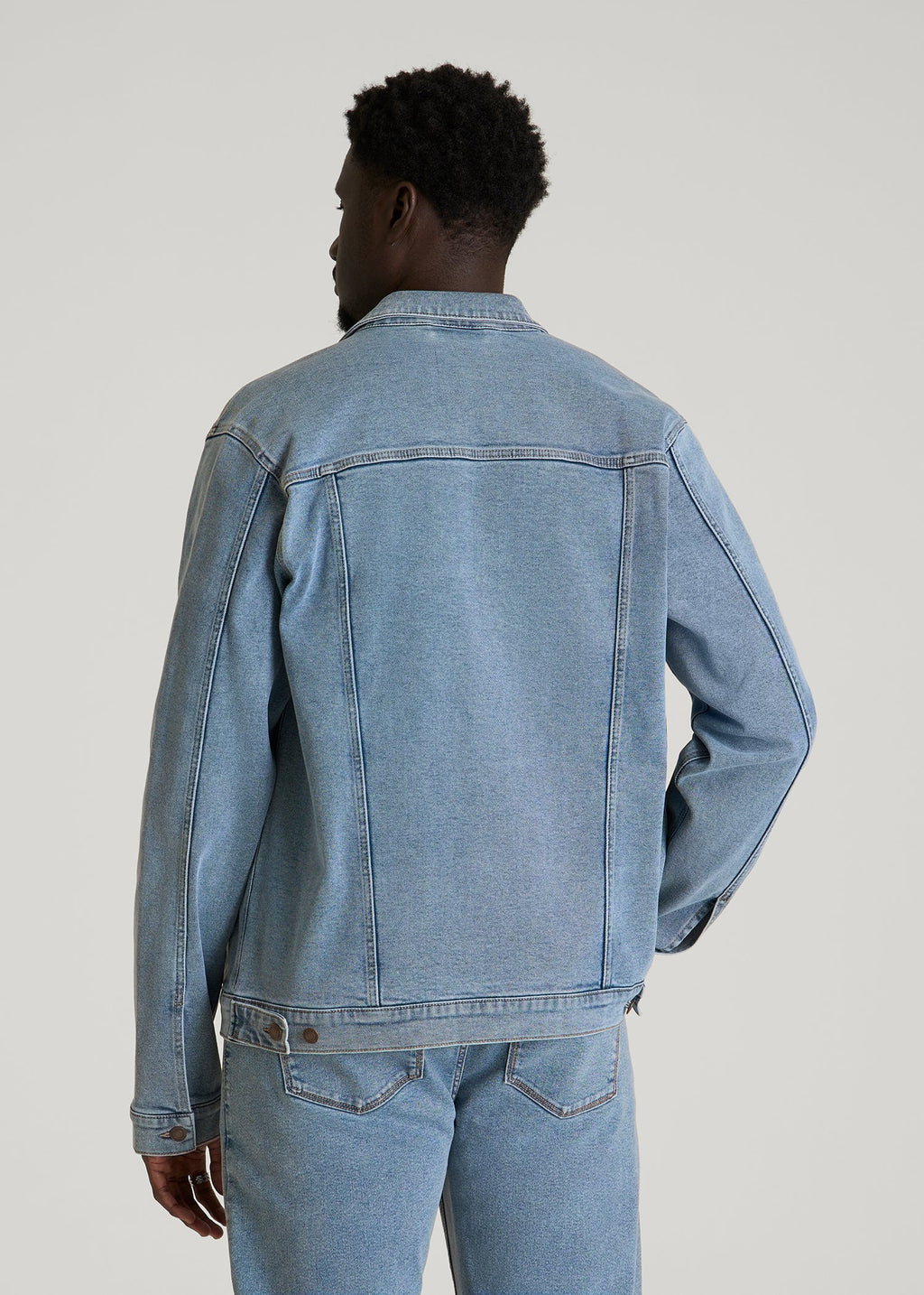 Classic Denim Jacket for Tall Men in Perfect Blue