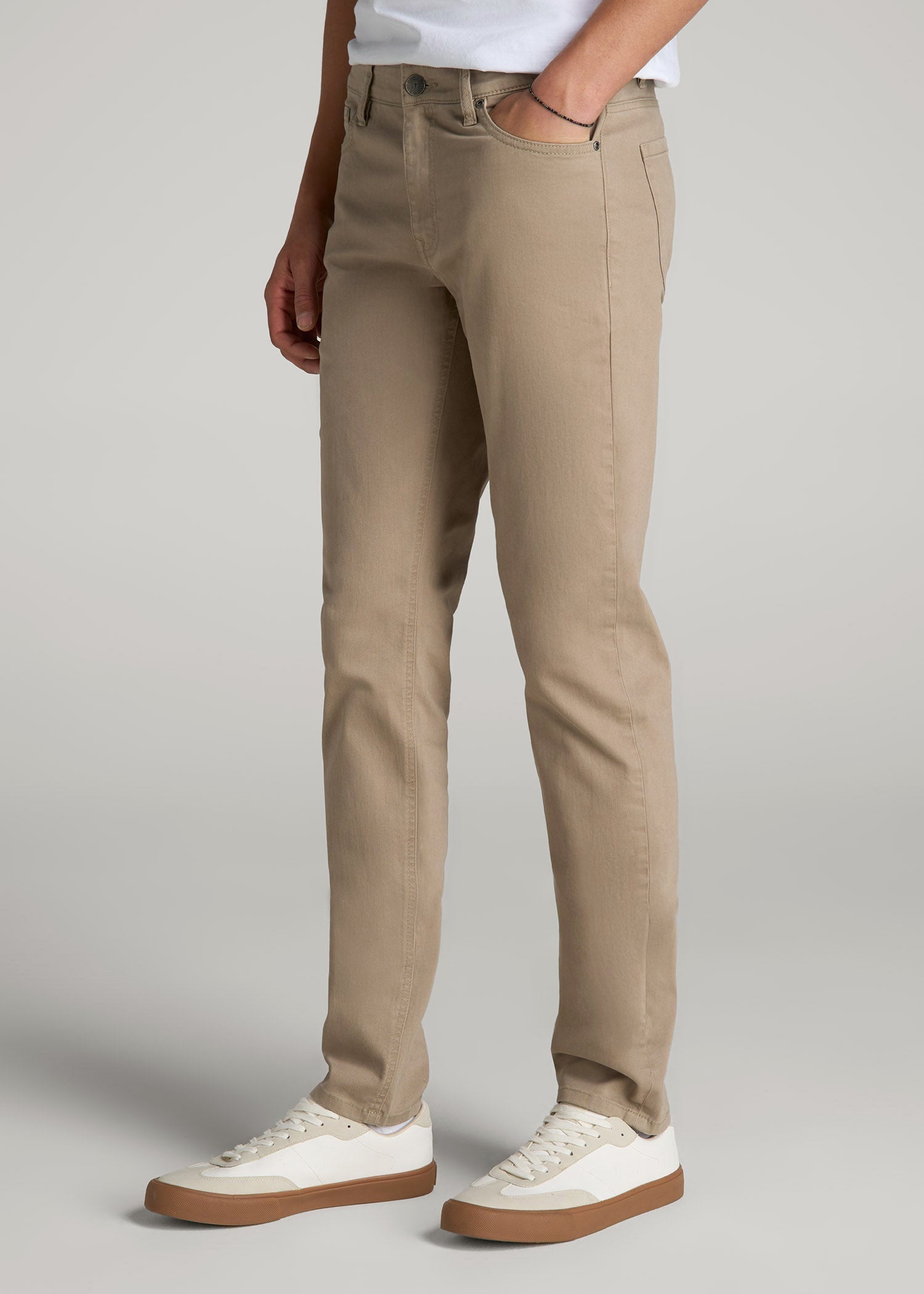 Dylan Slim Fit Colored Jeans for Tall Men in Clay Wash