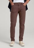 Dylan Slim Fit Colored Jeans for Tall Men in Dark Toffee
