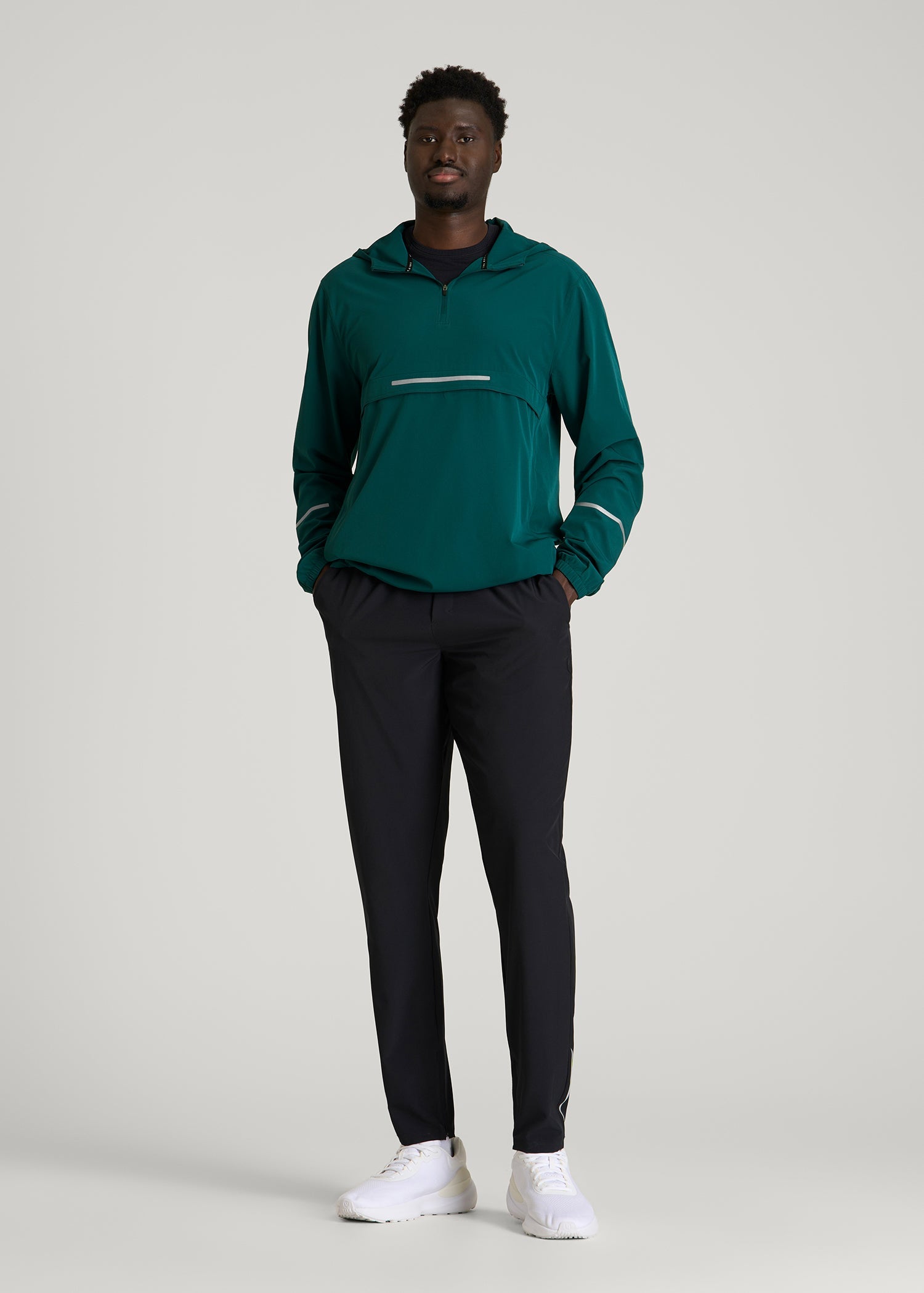 Featherweight Packable Anorak for Tall Men in Deep Teal