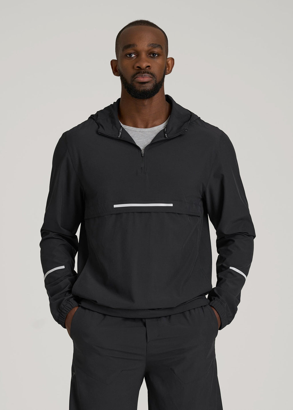 Featherweight Packable Anorak for Tall Men in Black