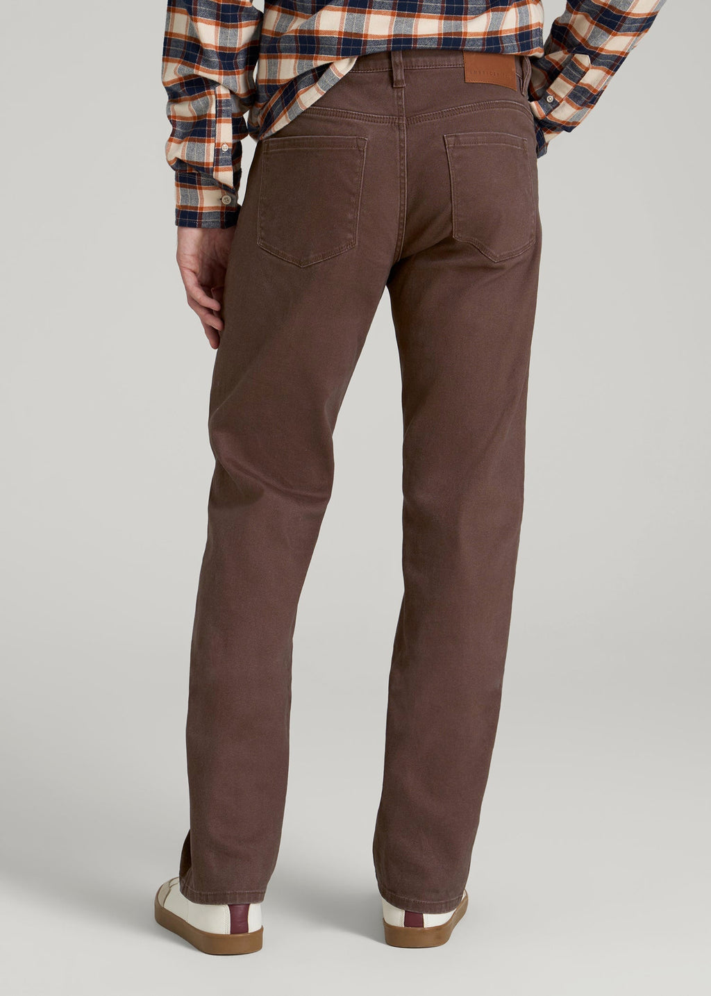 J1 Straight Fit Colored Jeans for Tall Men in Dark Toffee