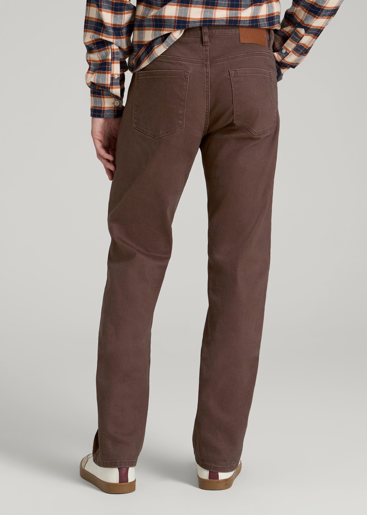 J1 Straight Fit Colored Jeans for Tall Men in Dark Toffee