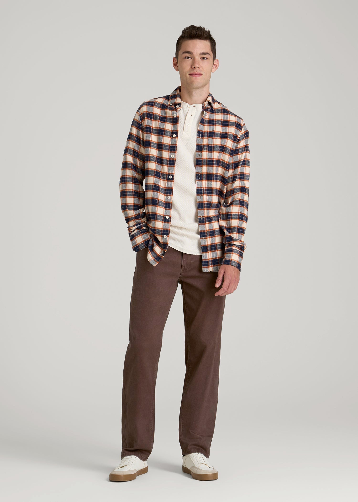 J1 Straight Fit Colored Jeans for Tall Men in Dark Toffee