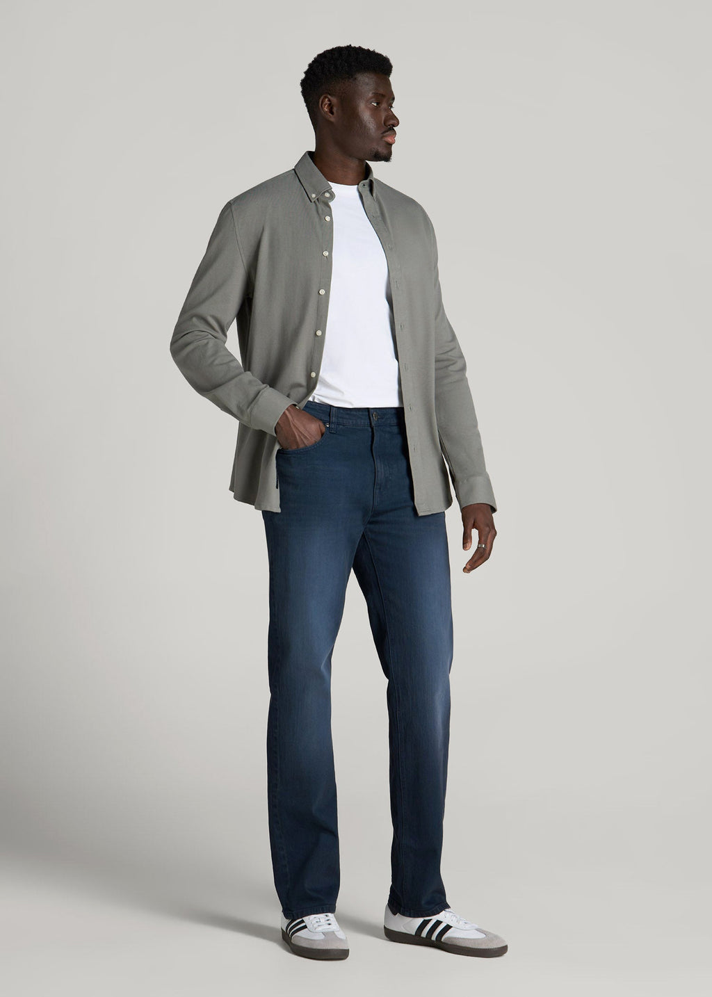 J1 STRAIGHT LEG Jeans for Tall Men in Faded Blue Black
