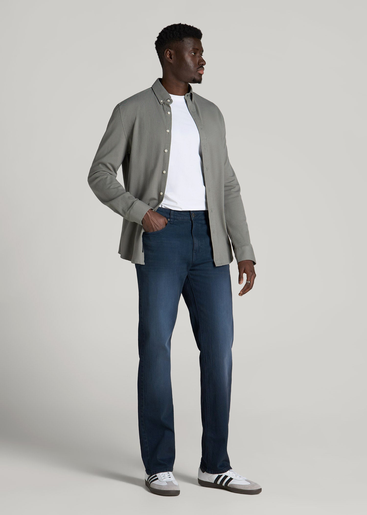 J1 STRAIGHT LEG Jeans for Tall Men in Faded Blue Black