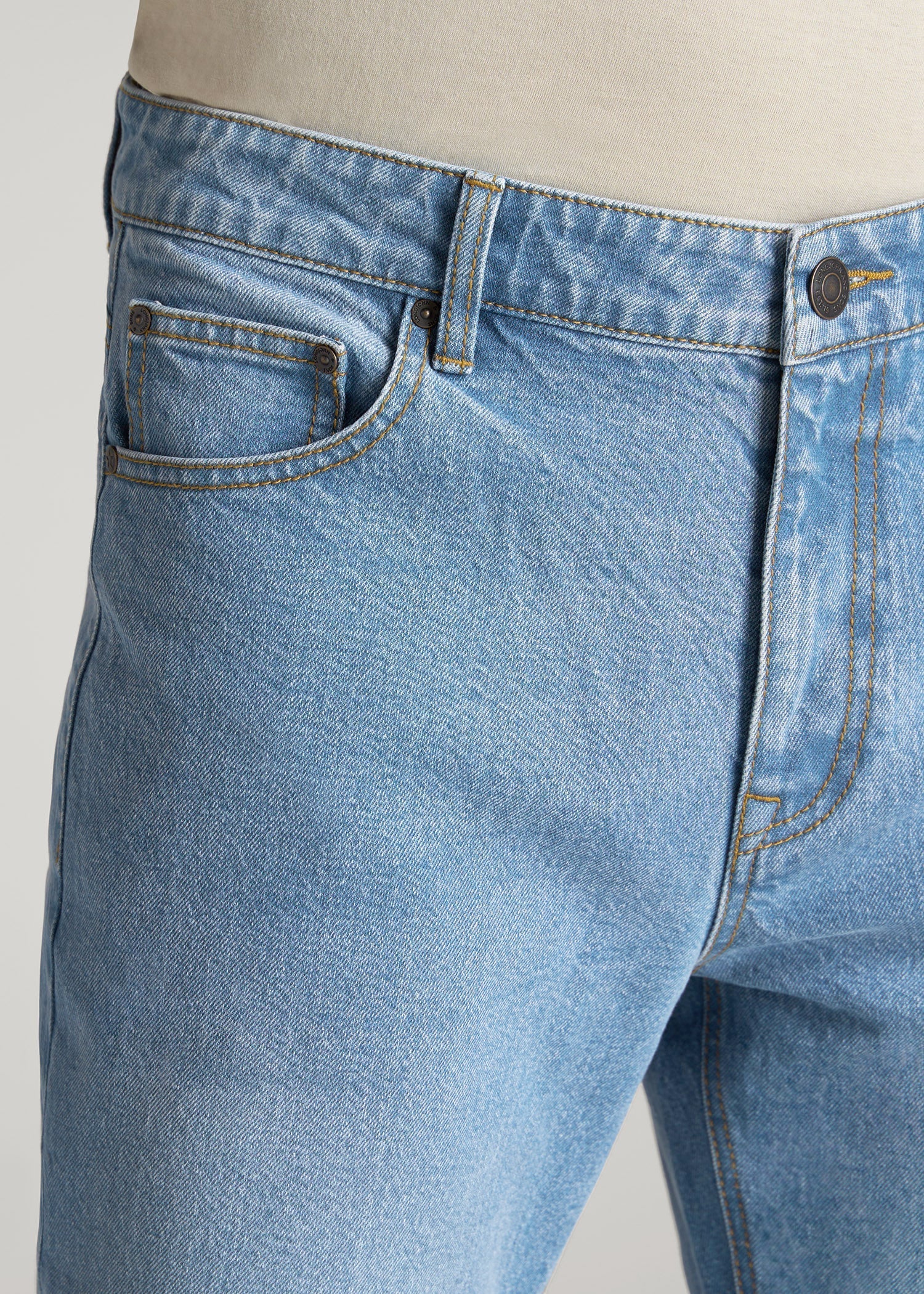 LJ&S STRAIGHT LEG Jeans for Tall Men in Stone Wash Light Blue
