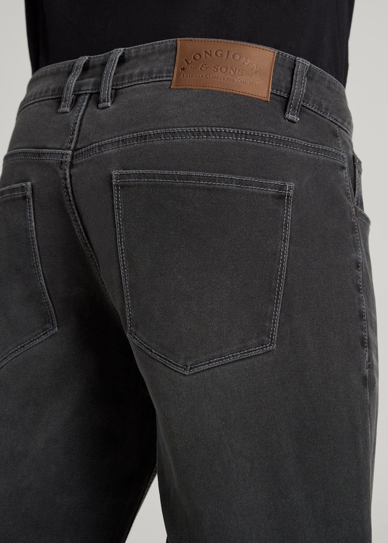 LJ&S TAPERED Jeans for Tall Men in Industrial Grey