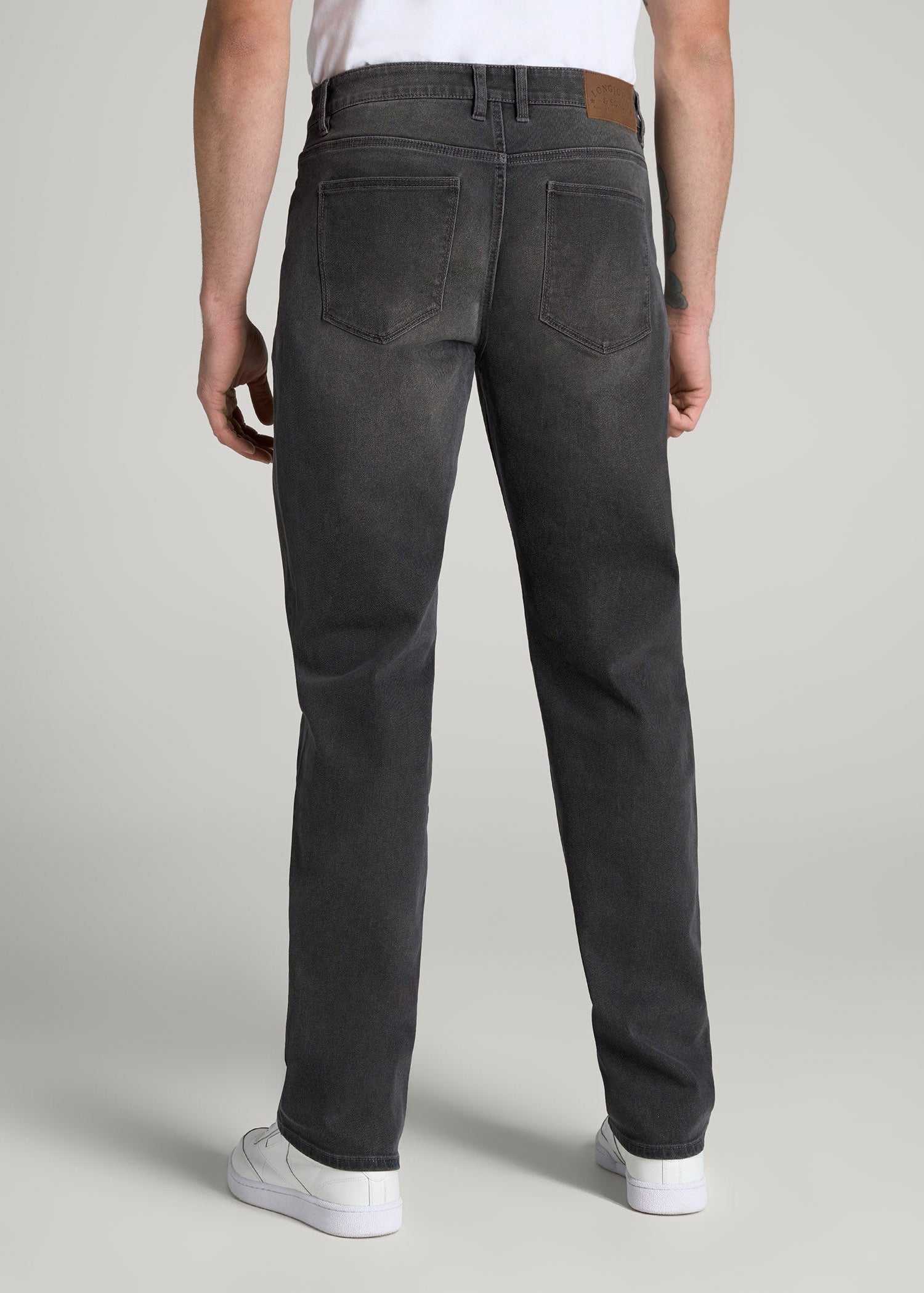 LJ&S STRAIGHT LEG Jeans for Tall Men in Industrial Grey
