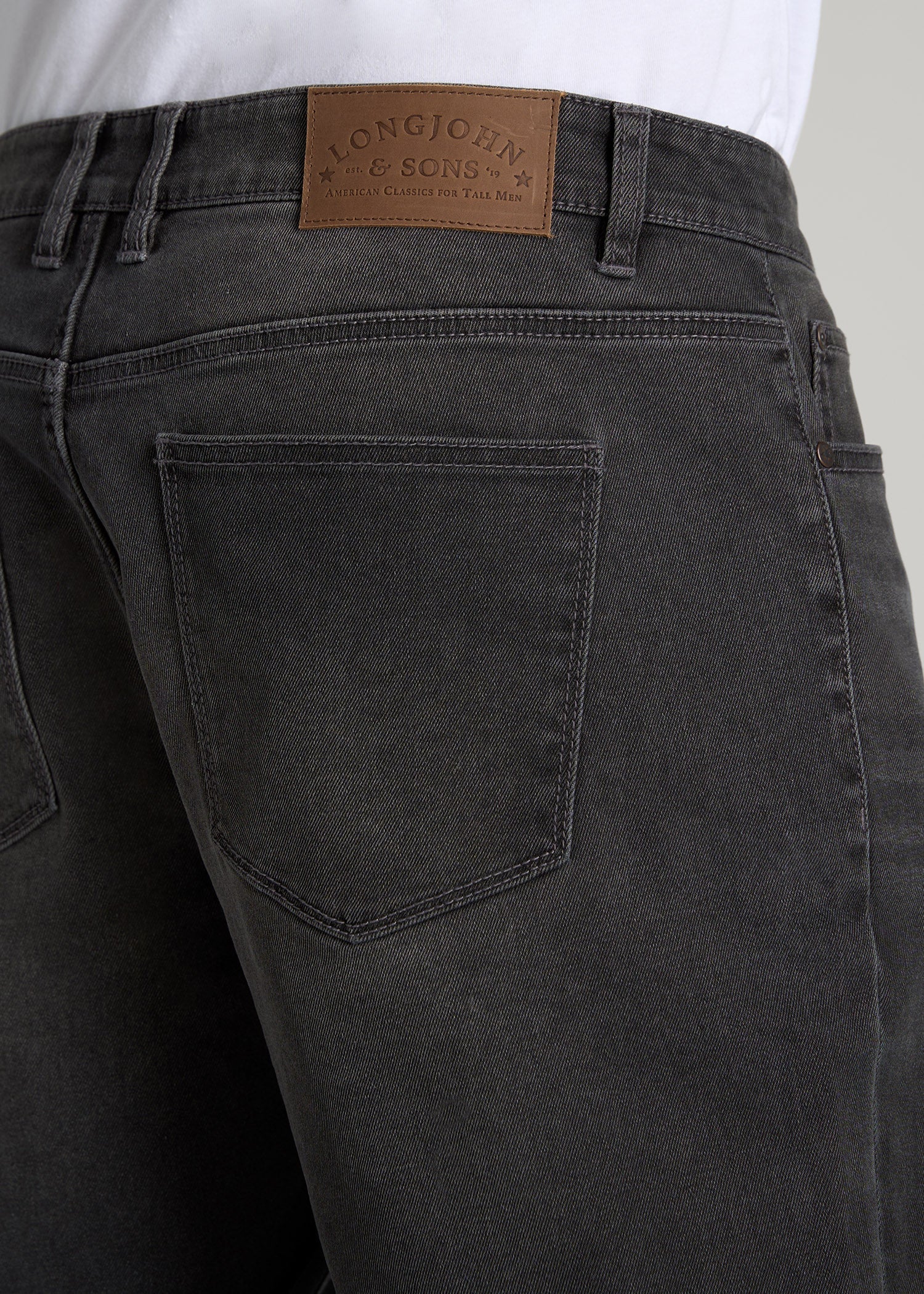LJ&S STRAIGHT LEG Jeans for Tall Men in Industrial Grey