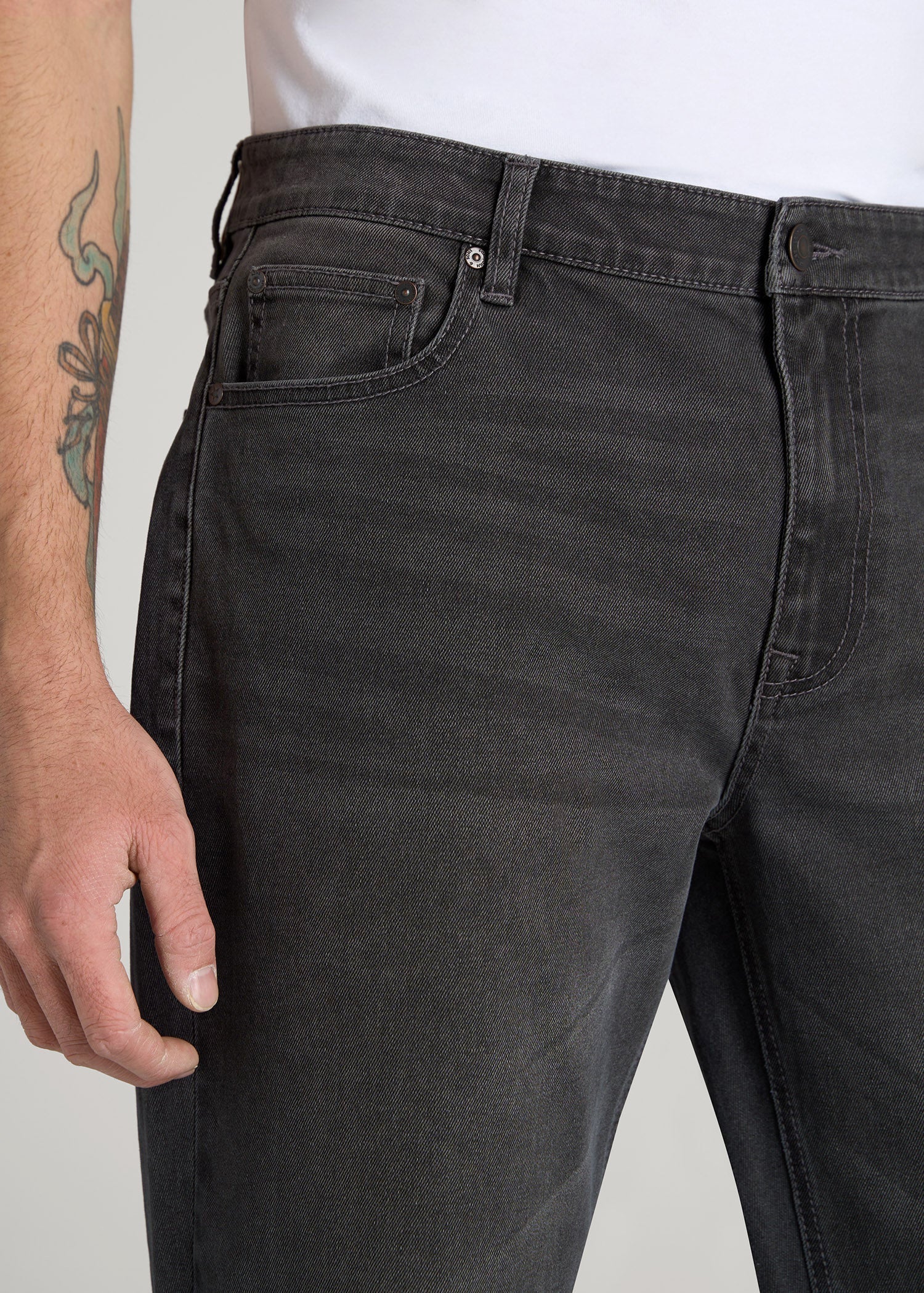 LJ&S STRAIGHT LEG Jeans for Tall Men in Industrial Grey