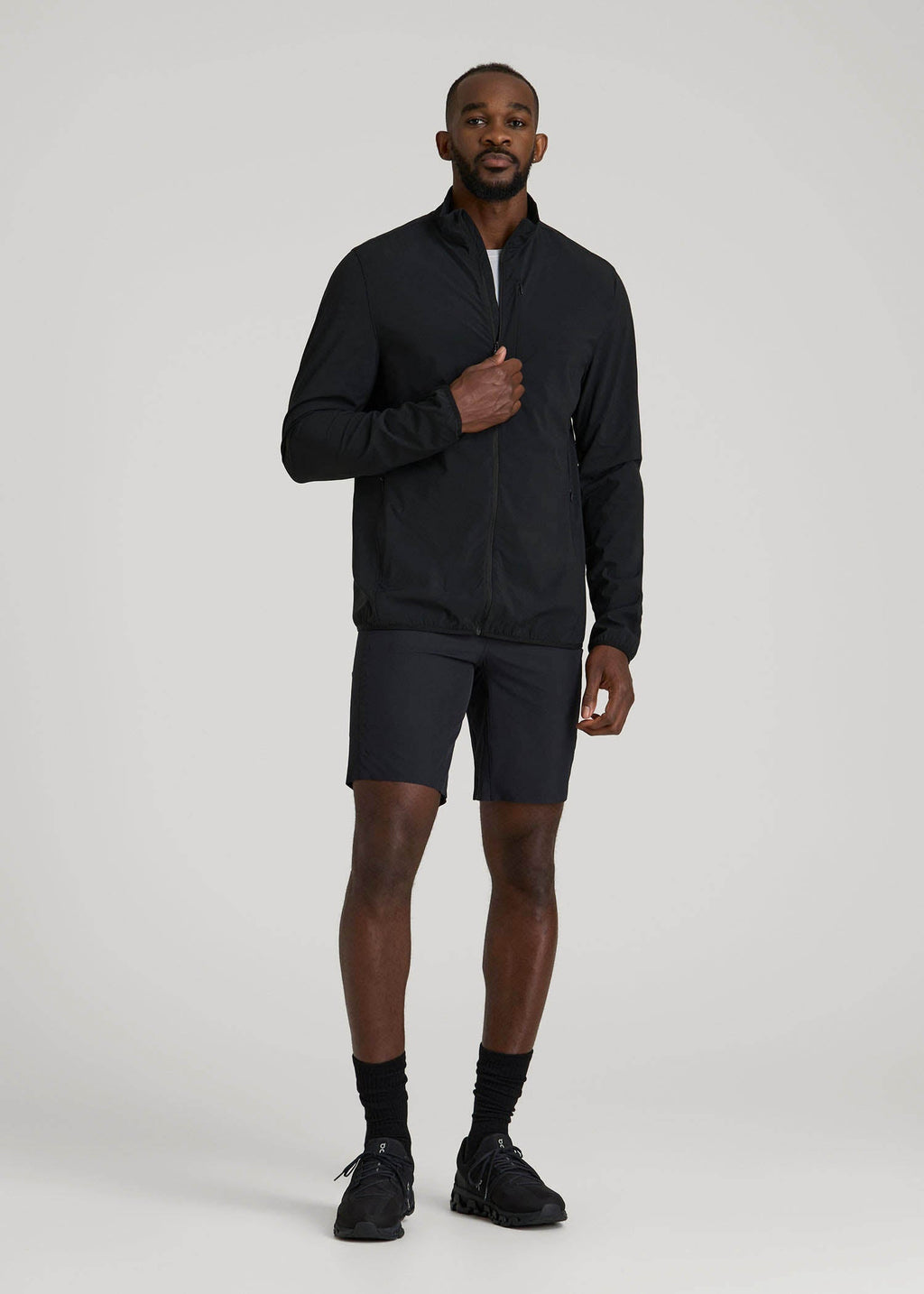 Softshell Jacket for Outdoor Training for Tall Men in Black