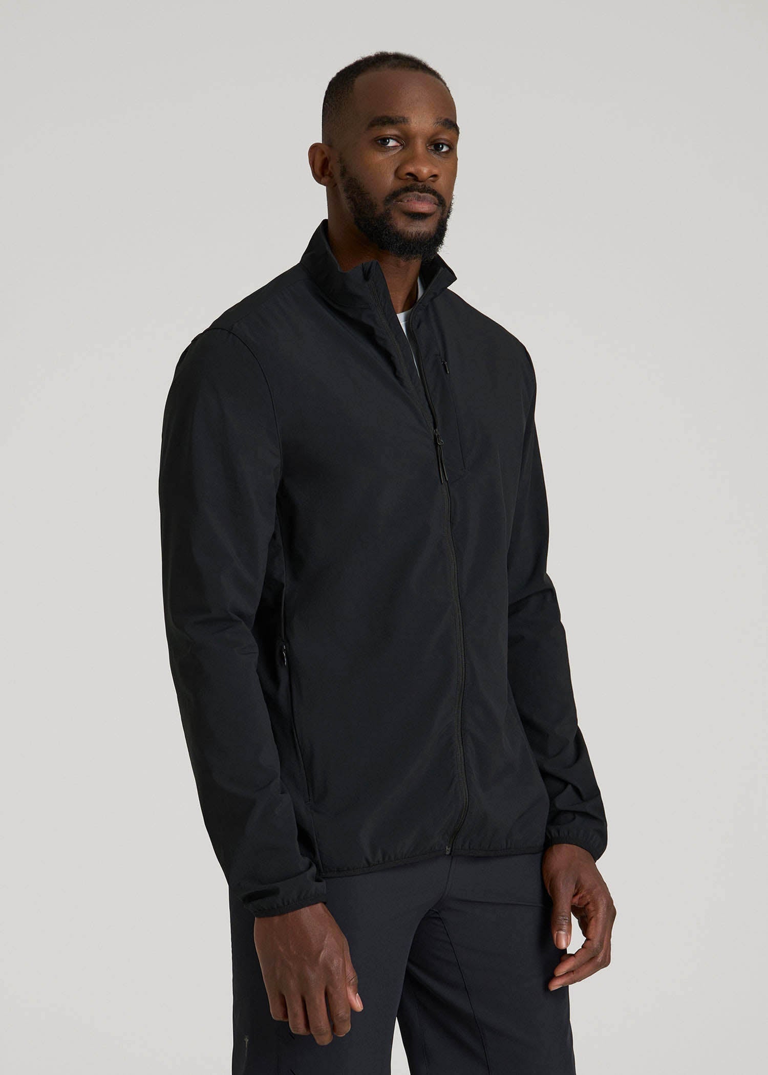 Softshell Jacket for Outdoor Training for Tall Men in Black