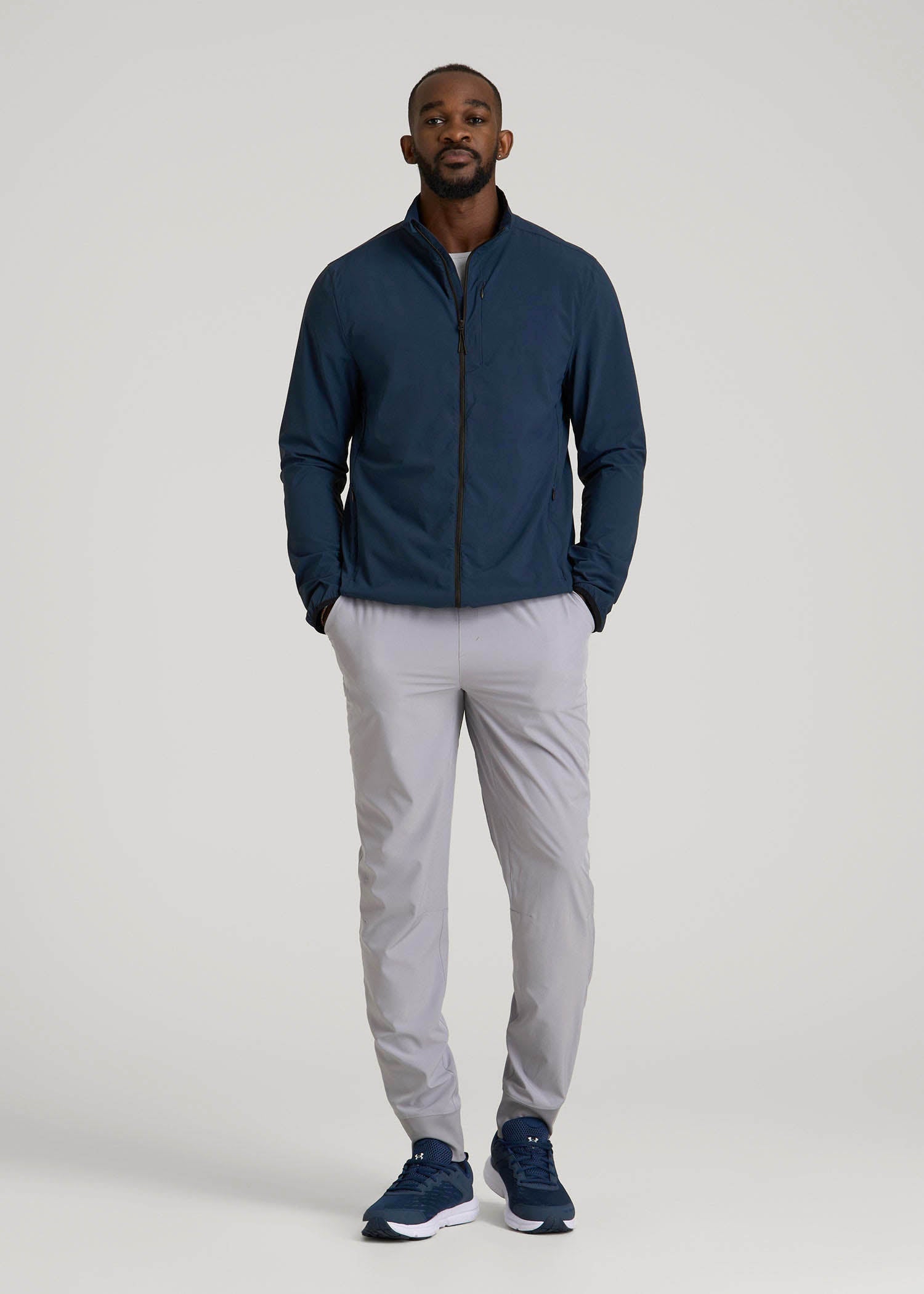 Softshell Jacket for Outdoor Training for Tall Men in Marine Navy