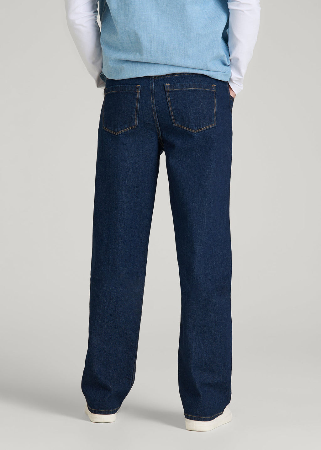 Hudson Loose Fit Jeans for Tall Men in Deep Indigo Wash