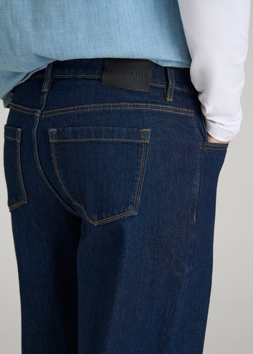 Hudson Loose Fit Jeans for Tall Men in Deep Indigo Wash