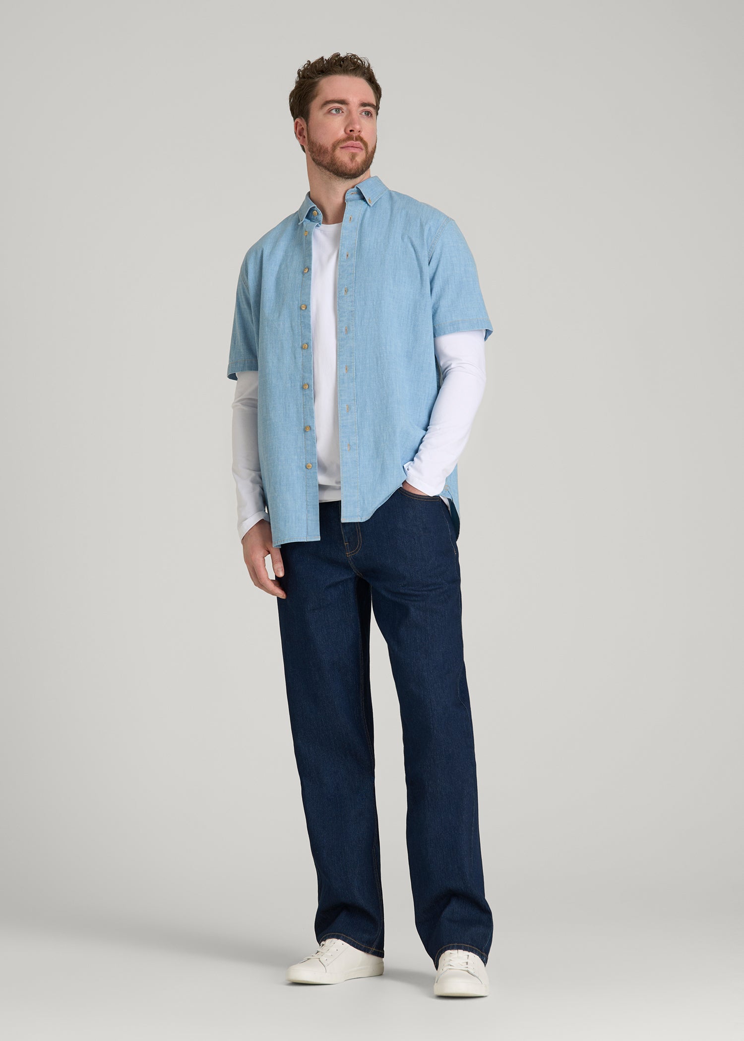 Hudson Loose Fit Jeans for Tall Men in Deep Indigo Wash