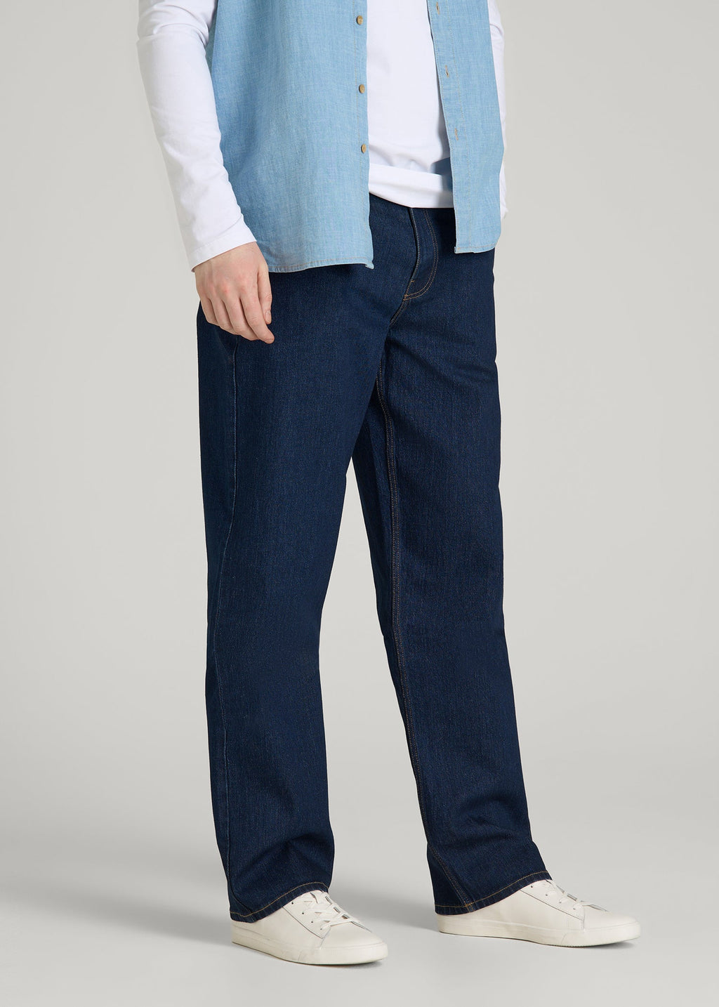 Hudson Loose Fit Jeans for Tall Men in Deep Indigo Wash