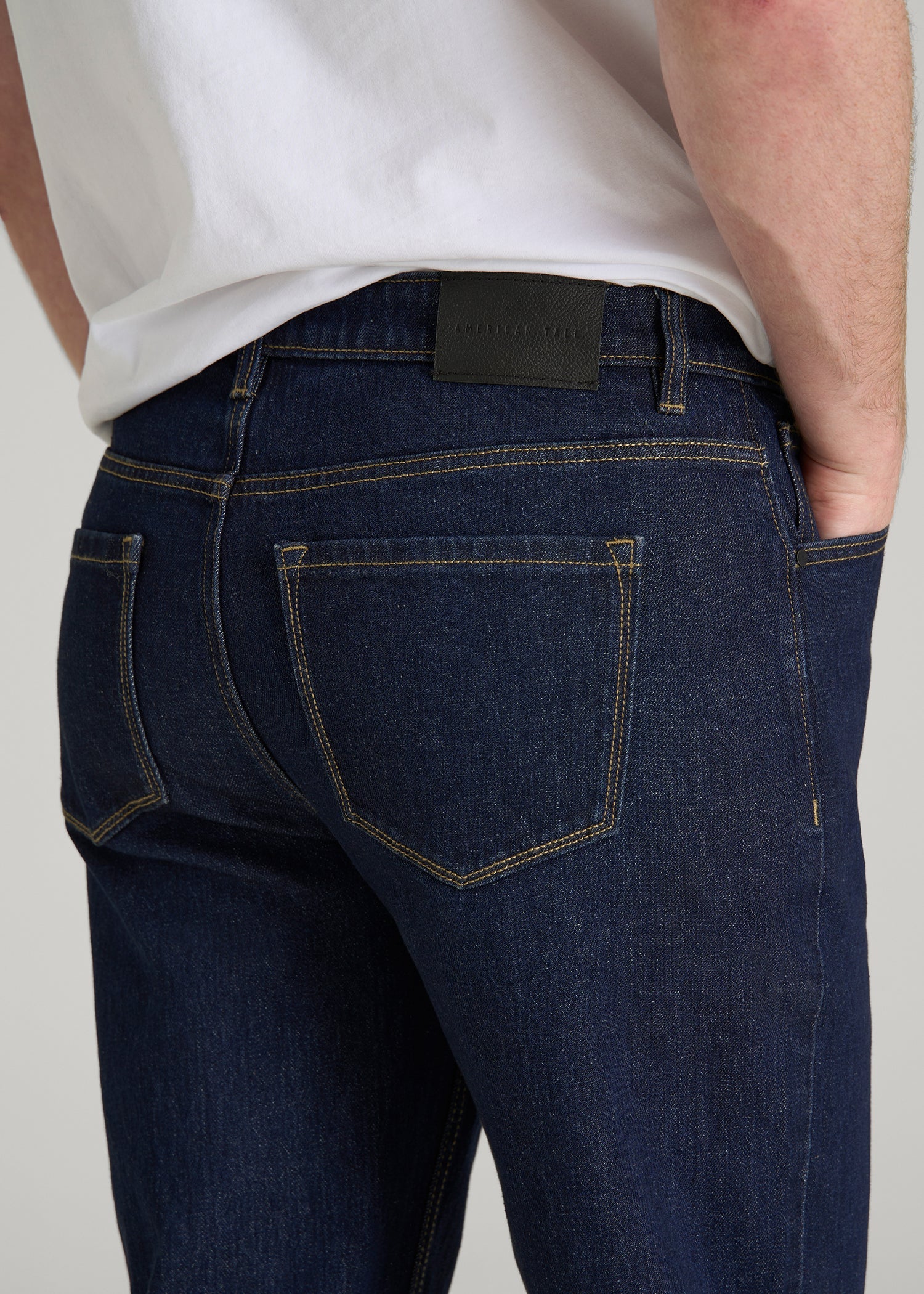MILO Relaxed Tapered Fit Jeans for Tall Men in Deep Indigo Wash