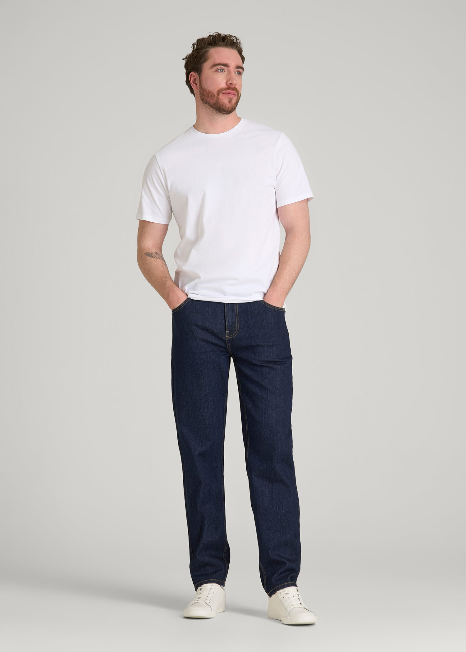 MILO Relaxed Tapered Fit Jeans for Tall Men in Deep Indigo Wash
