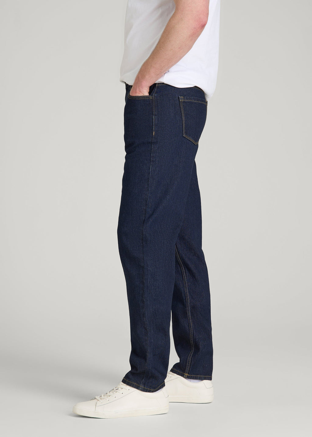 MILO Relaxed Tapered Fit Jeans for Tall Men in Deep Indigo Wash