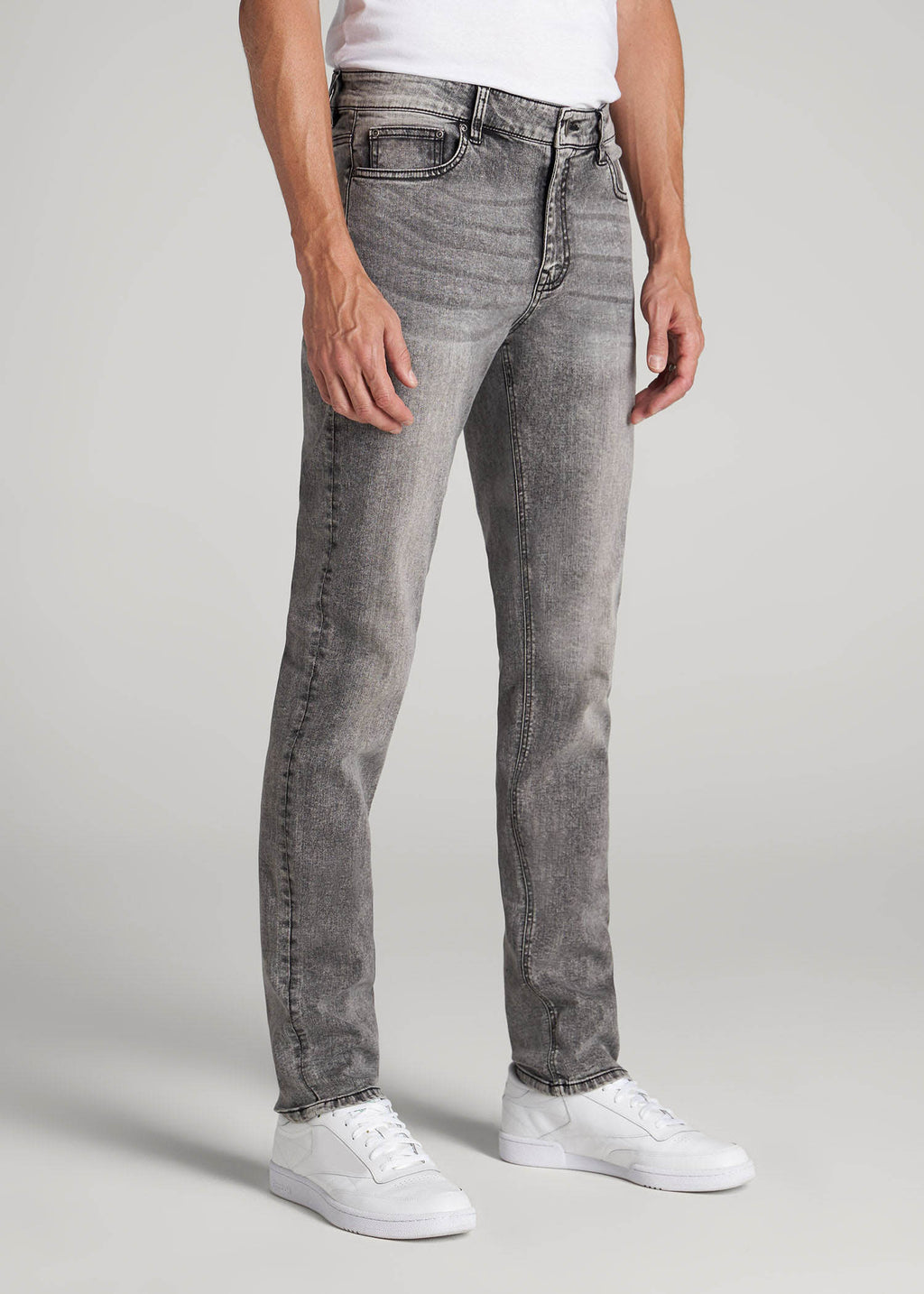 Dylan Slim Fit Jeans for Tall Men in Washed Faded Black