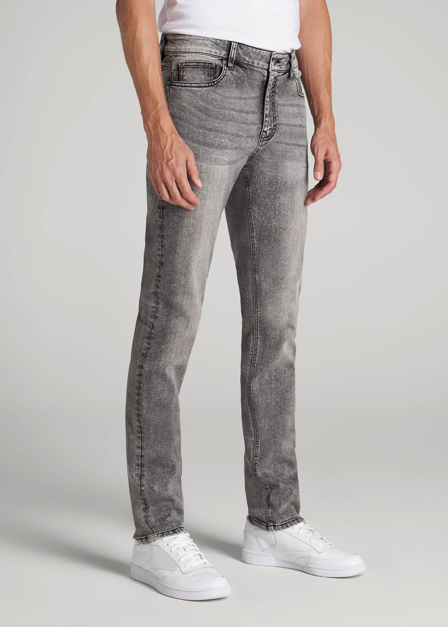 Dylan Slim Fit Jeans for Tall Men in Washed Faded Black