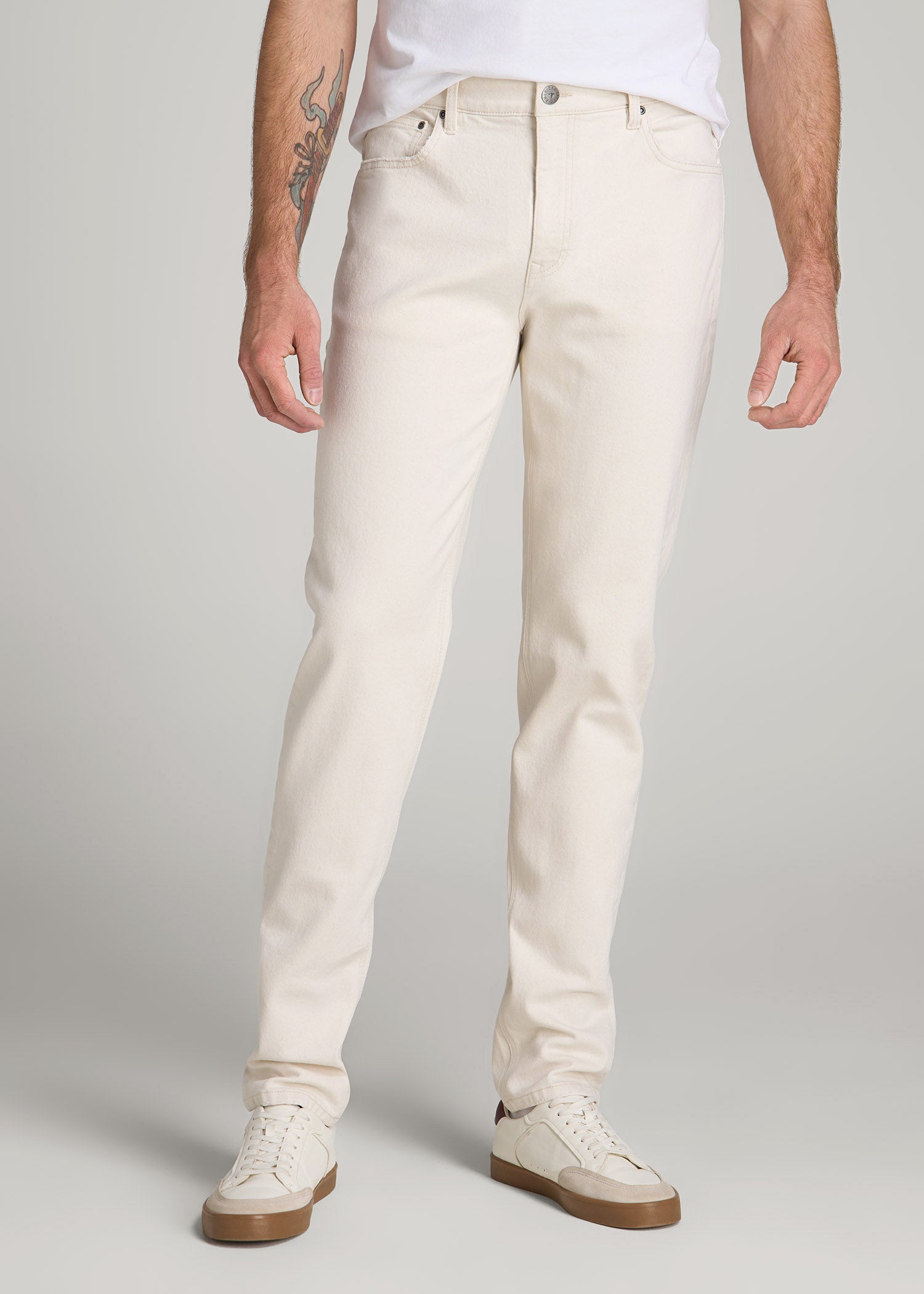 Milo RELAXED TAPERED FIT Jeans for Tall Men in Ecru Buff