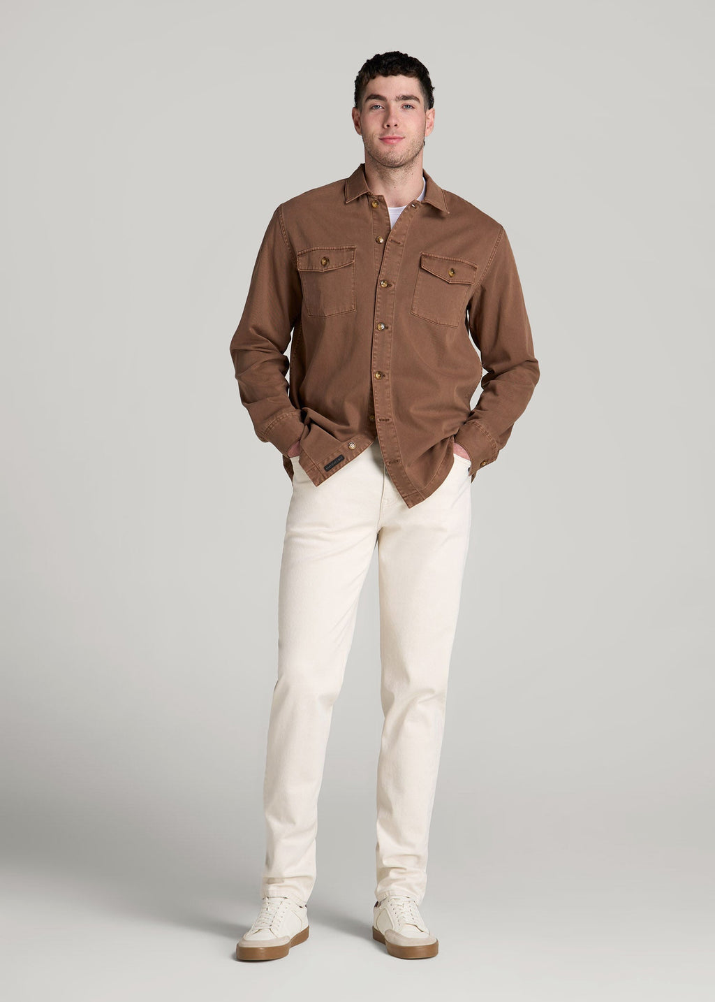 Milo RELAXED TAPERED FIT Jeans for Tall Men in Ecru Buff