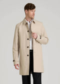 Minimalist Trench Coat for Tall Men in Light Khaki