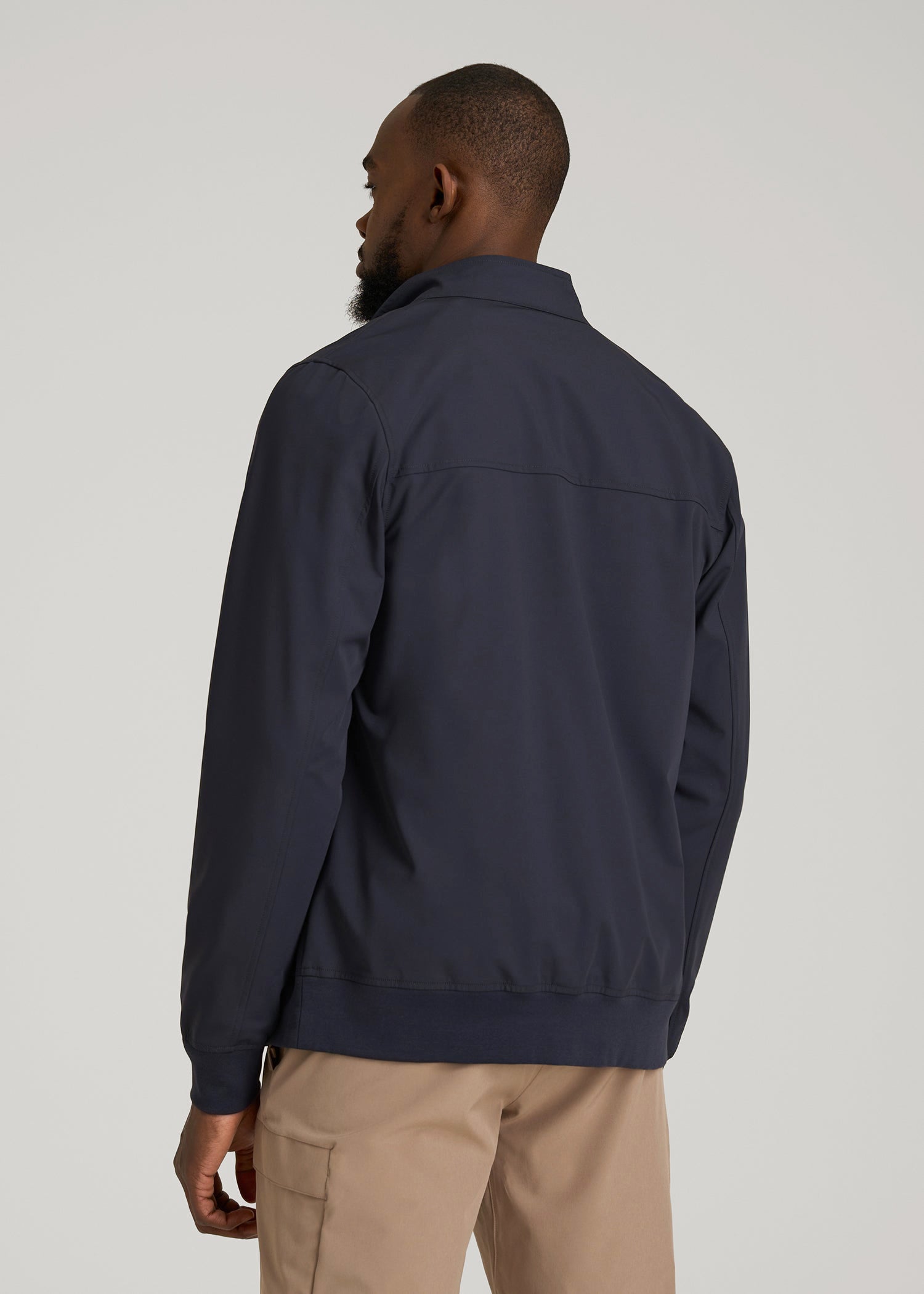Motion Bomber Jacket for Tall Men in Deep Navy
