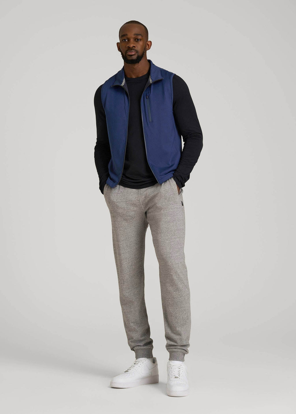 Performance Vest for Tall Men in Blue Mix