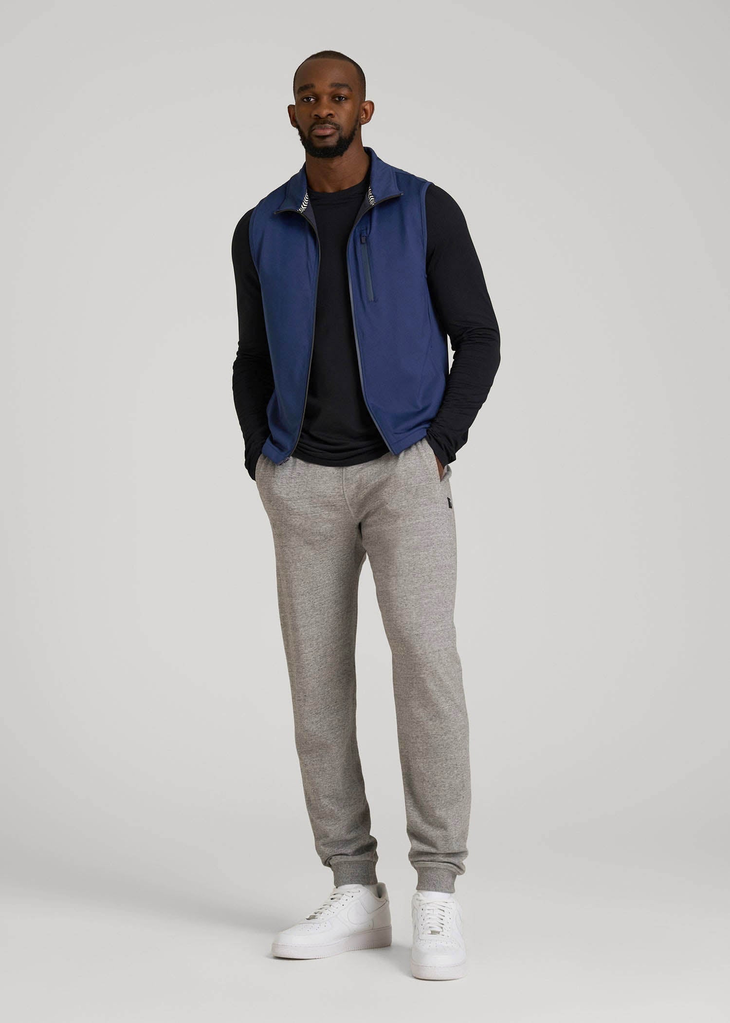 Performance Vest for Tall Men in Blue Mix