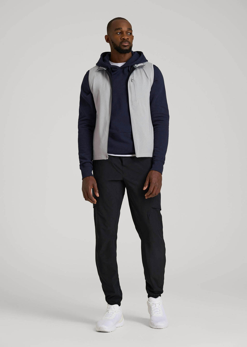 Performance Vest for Tall Men in Light Grey Mix