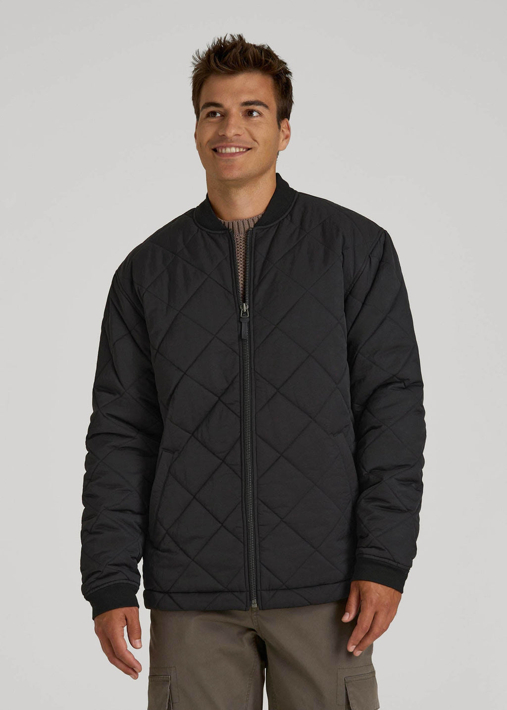 Quilted Jacket for Tall Men in Black
