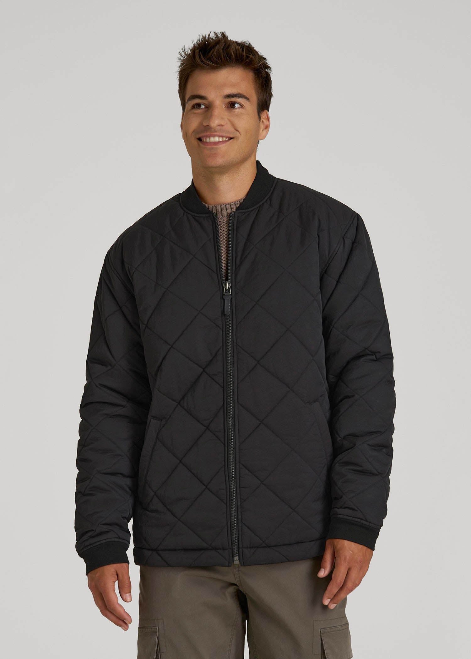 Quilted Jacket for Tall Men in Black