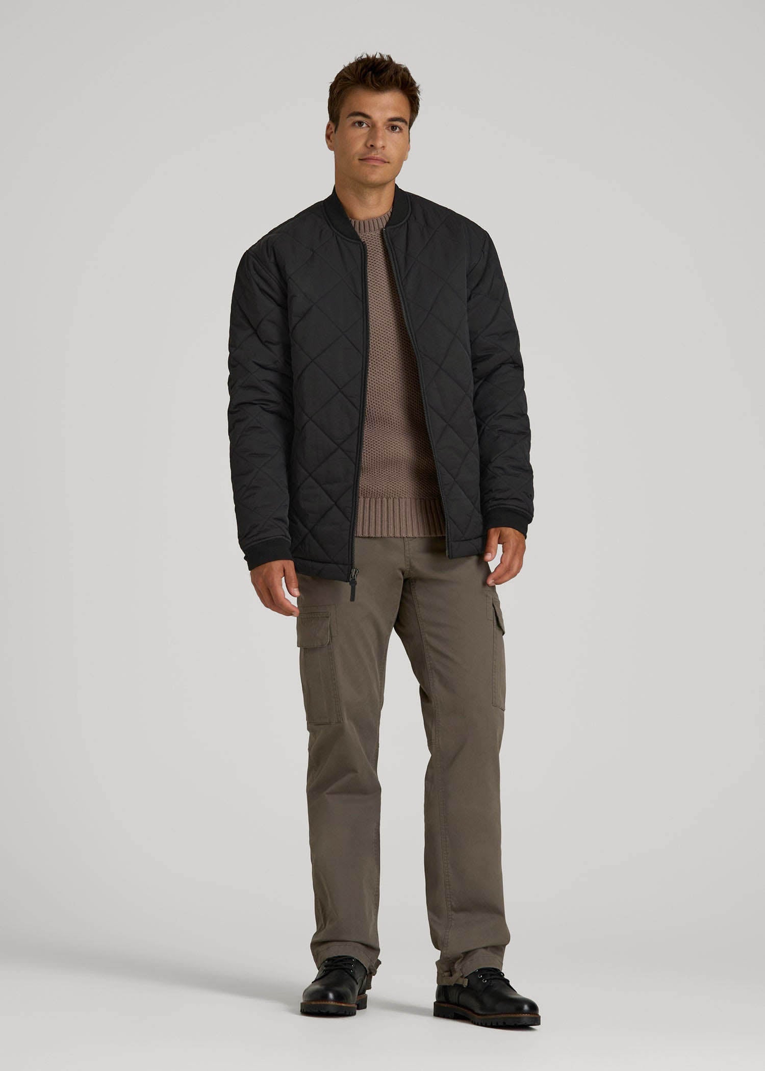 Quilted Jacket for Tall Men in Black