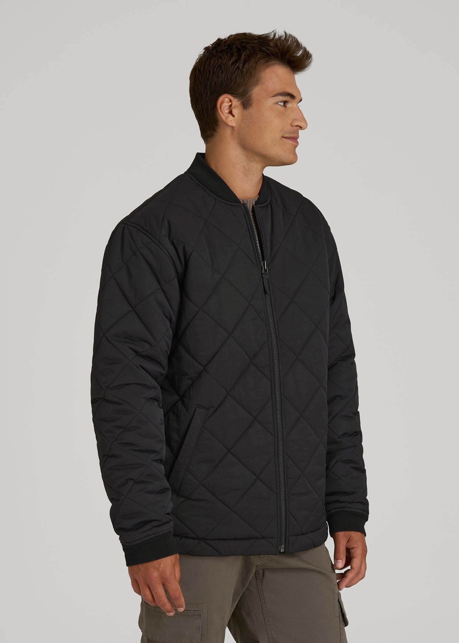 Quilted Jacket for Tall Men in Black