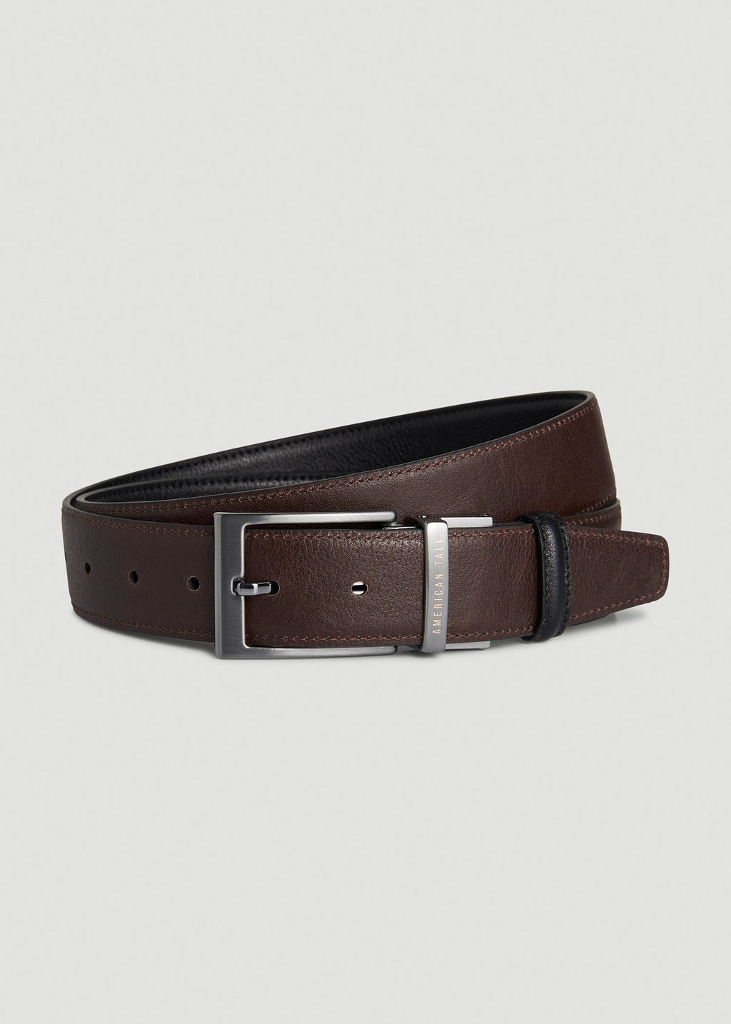 Reversible Leather Belt for Tall Men in Black/Brown