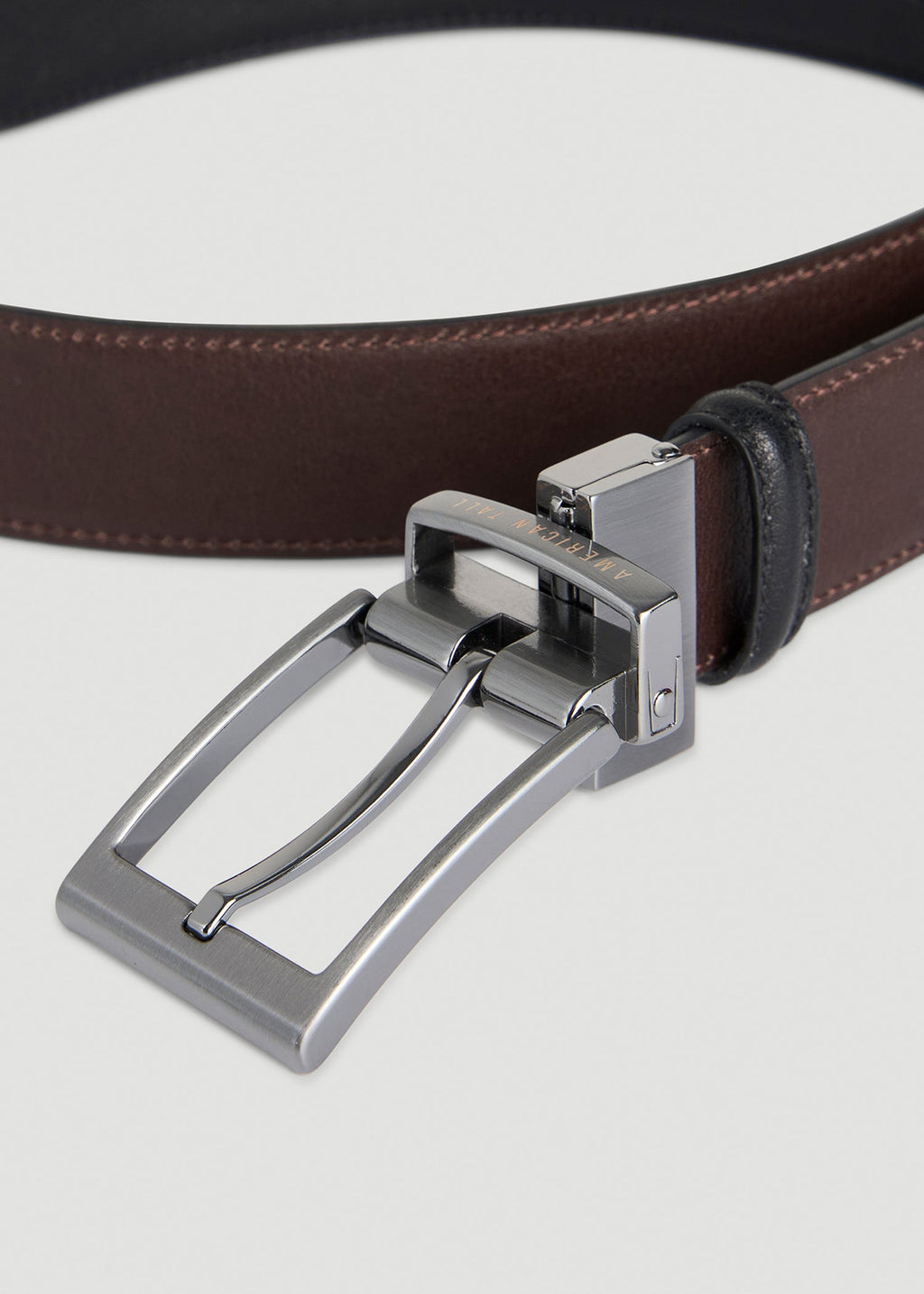 Reversible Leather Belt for Tall Men in Black/Brown