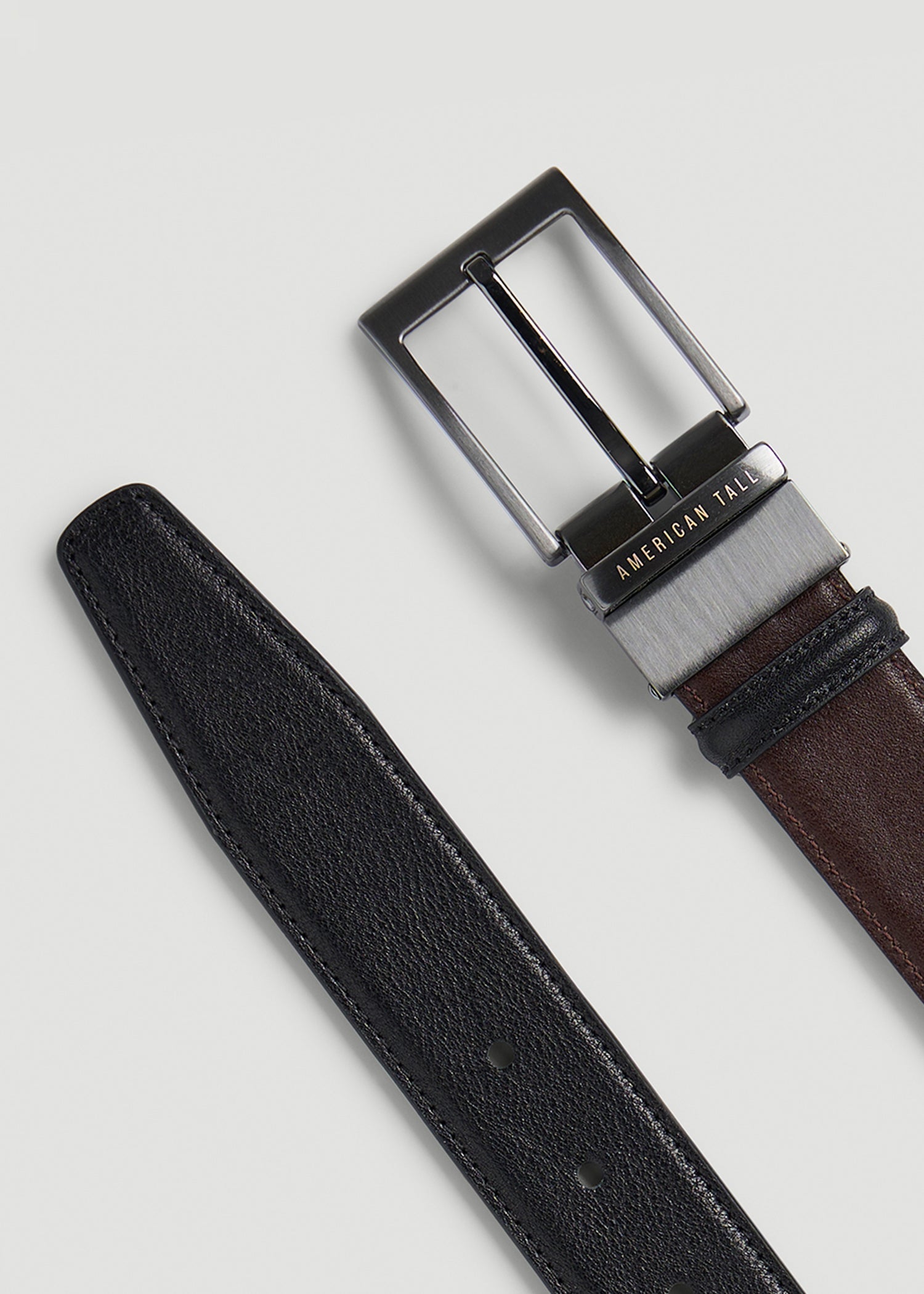 Reversible Leather Belt for Tall Men in Black/Brown
