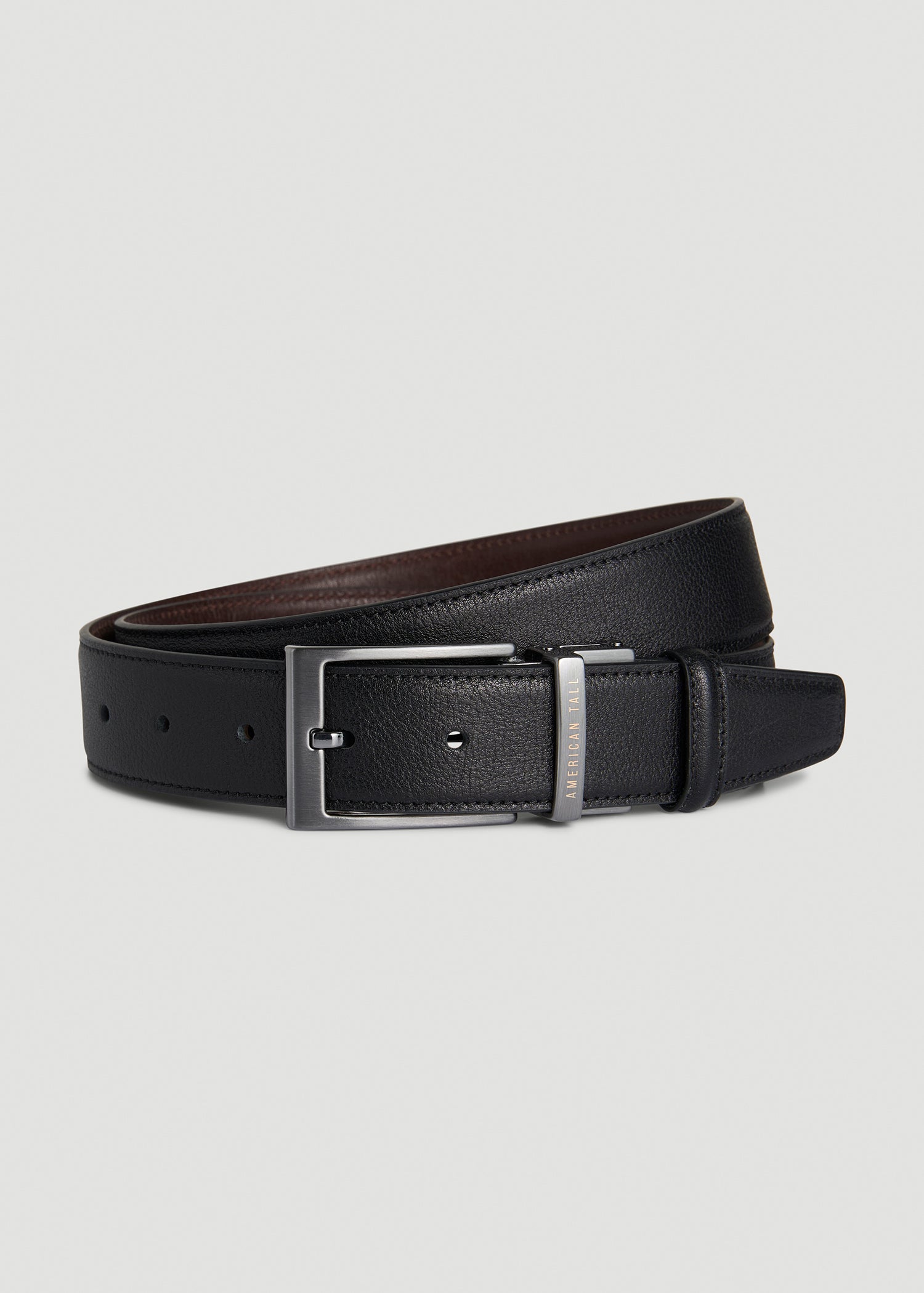 Reversible Leather Belt for Tall Men in Black/Brown
