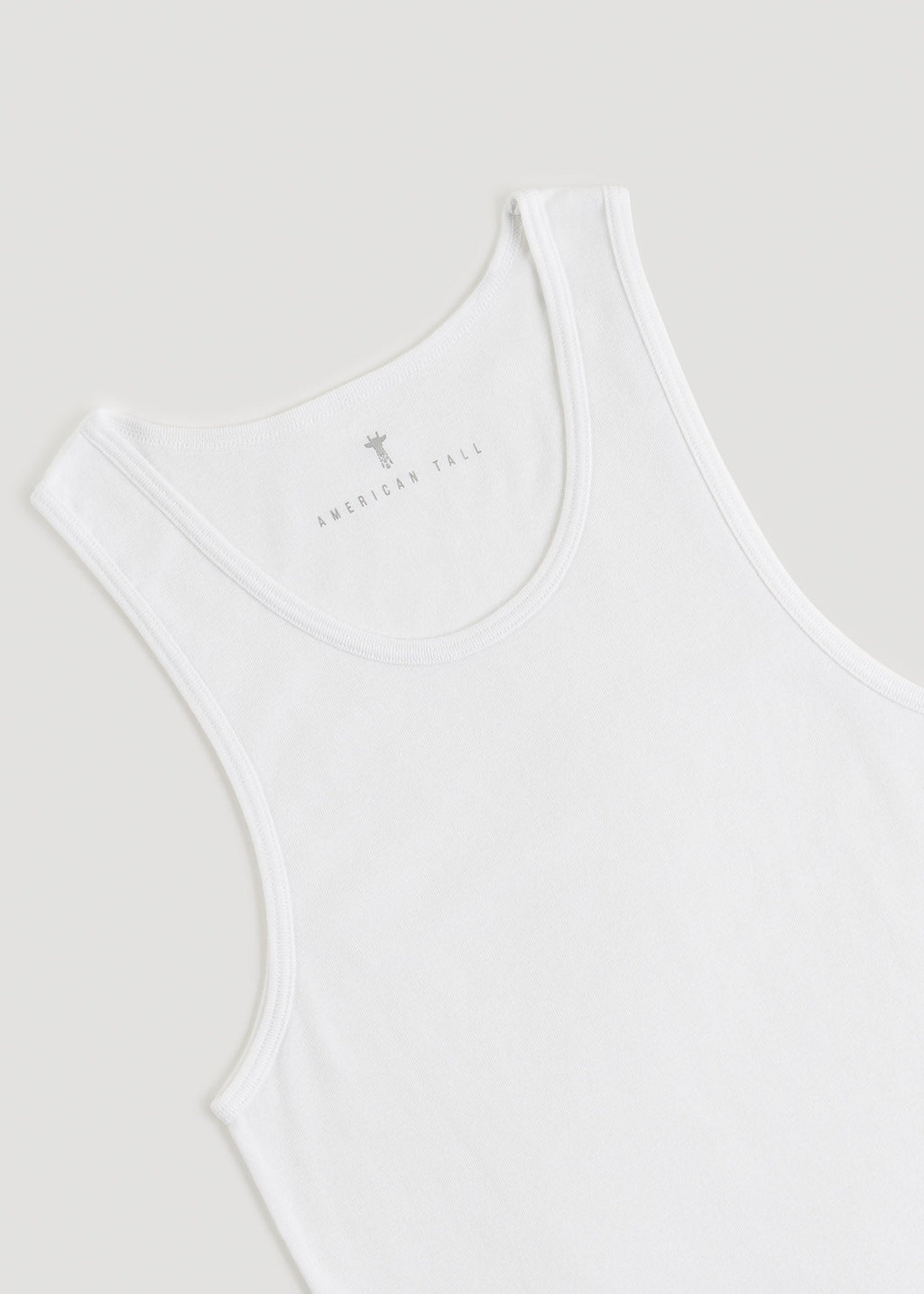 Ribbed Undershirt Tank Top for Tall Men in Bright White
