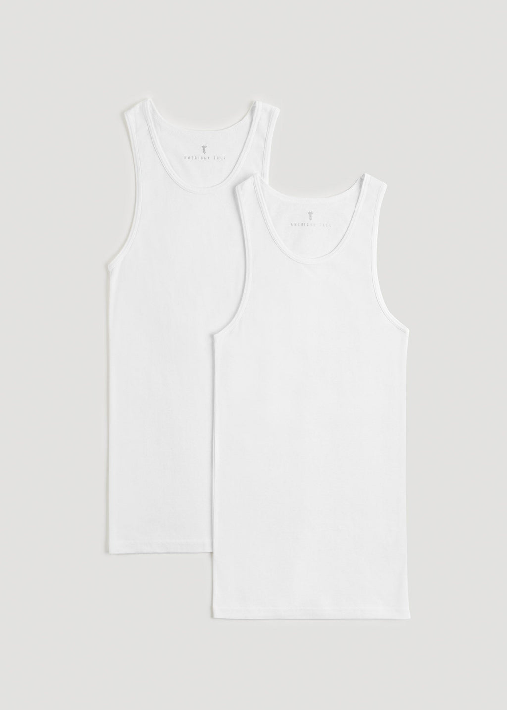 Ribbed Undershirt Tank Top for Tall Men in Bright White