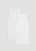 Ribbed Undershirt Tank Top for Tall Men in Bright White