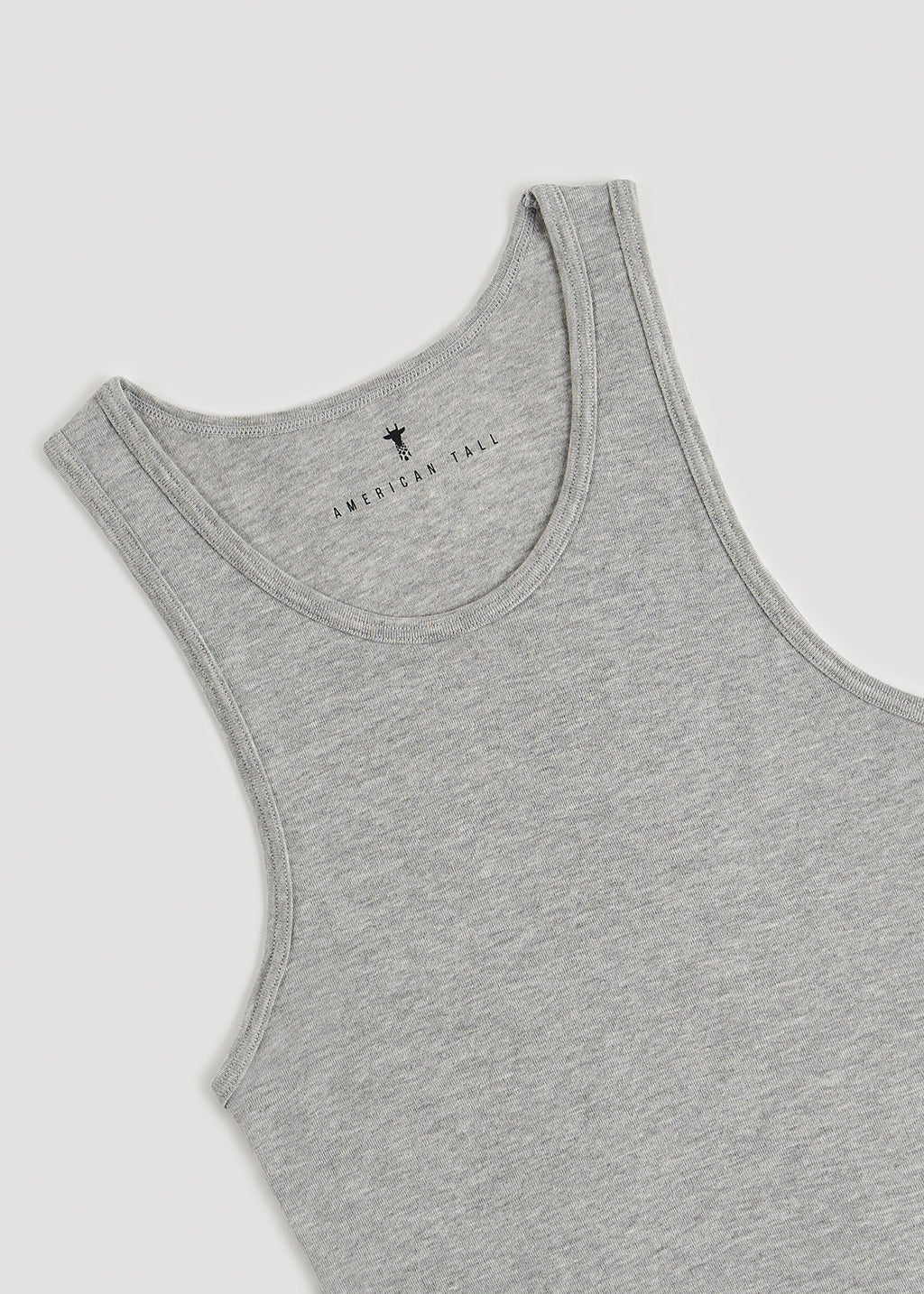 Ribbed Undershirt Tank Top for Tall Men in Grey Mix