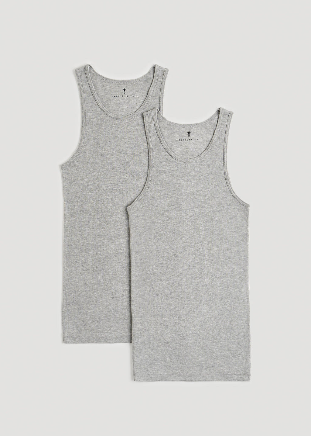 Ribbed Undershirt Tank Top for Tall Men in Grey Mix