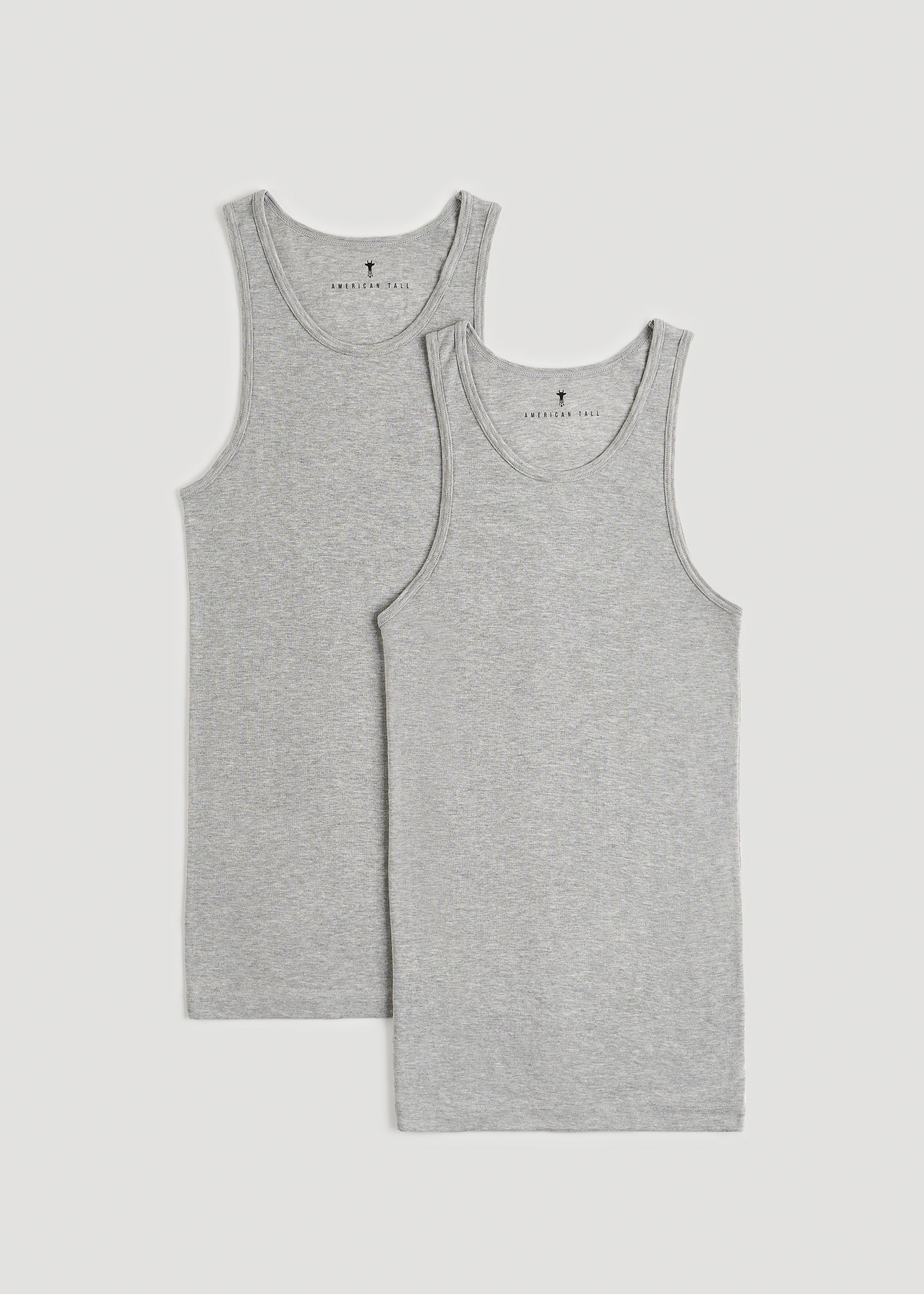 Ribbed Undershirt Tank Top for Tall Men in Grey Mix